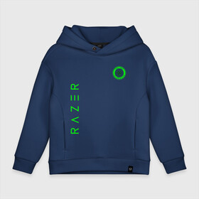 Детское худи Oversize хлопок с принтом RAZER в Ухте, френч-терри — 70% хлопок, 30% полиэстер. Мягкий теплый начес внутри —100% хлопок | боковые карманы, эластичные манжеты и нижняя кромка, капюшон на магнитной кнопке | 101 | brand | company | gamer | green | logo | mamba | naga | player | razer | rzr | snake | бренд | железо | зеленый | змея | компания | лого | рейзер | софт