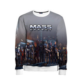 Детский свитшот 3D с принтом Mass Effect в Ухте, 100% полиэстер | свободная посадка, прямой крой, мягкая тканевая резинка на рукавах и понизу свитшота | amdromeda initiative | andromeda | game | gun | hemet | n7 | rifle | ryder | soldier | space | star | weapon