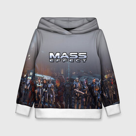 Детская толстовка 3D с принтом Mass Effect в Ухте, 100% полиэстер | двухслойный капюшон со шнурком для регулировки, мягкие манжеты на рукавах и по низу толстовки, спереди карман-кенгуру с мягким внутренним слоем | amdromeda initiative | andromeda | game | gun | hemet | n7 | rifle | ryder | soldier | space | star | weapon