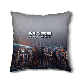 Подушка 3D с принтом Mass Effect в Ухте, наволочка – 100% полиэстер, наполнитель – холлофайбер (легкий наполнитель, не вызывает аллергию). | состоит из подушки и наволочки. Наволочка на молнии, легко снимается для стирки | Тематика изображения на принте: amdromeda initiative | andromeda | game | gun | hemet | n7 | rifle | ryder | soldier | space | star | weapon