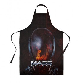 Фартук 3D с принтом MASS EFFECT в Ухте, 100% полиэстер | общий размер — 65 х 85 см, ширина нагрудника — 26 см, горловина — 53 см, длина завязок — 54 см, общий обхват в поясе — 173 см. Принт на завязках и на горловине наносится с двух сторон, на основной части фартука — только с внешней стороны | amdromeda initiative | andromeda | game | gun | hemet | n7 | rifle | ryder | soldier | space | star | weapon