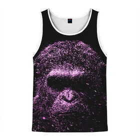 Мужская майка 3D с принтом Обезьяна 3D в Ухте, 100% полиэстер | круглая горловина, приталенный силуэт, длина до линии бедра. Пройма и горловина окантованы тонкой бейкой | Тематика изображения на принте: 3d | 3д | животное | обезьяна