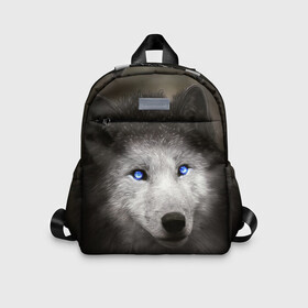 Детский рюкзак 3D Голубоглазый волк: в Ухте, 100% полиэстер | лямки с регулируемой длиной, сверху петелька, чтобы рюкзак можно было повесить на вешалку. Основное отделение закрывается на молнию, как и внешний карман. Внутри дополнительный карман. По бокам два дополнительных кармашка | волк | глаза | охотник | серый | хищник