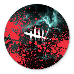 Коврик для мышки круглый с принтом DEAD BY DAYLIGHT в Ухте, резина и полиэстер | круглая форма, изображение наносится на всю лицевую часть | dead by daylight | game | hillbilly | maniacs | trapper | wraith | деревенщина | игра | мертвые днем | охотник | призрак