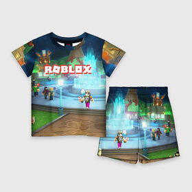 Детский костюм с шортами 3D с принтом ROBLOX в Ухте,  |  | Тематика изображения на принте: block | lego | logo | minecraft | online | oof | quest | roblocks | roblockx | roblox | studio | блок | блоки | голова | игра | игры | квест | лего | лицо | лого | логотип | майнкрафт | онлайн | роблокс | символ | студия