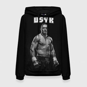 Женская толстовка 3D с принтом USYK в Ухте, 100% полиэстер  | двухслойный капюшон со шнурком для регулировки, мягкие манжеты на рукавах и по низу толстовки, спереди карман-кенгуру с мягким внутренним слоем. | александр усик | одежда усик | олександр усик | усик | усик магазин
