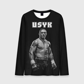 Мужской лонгслив 3D с принтом USYK в Ухте, 100% полиэстер | длинные рукава, круглый вырез горловины, полуприлегающий силуэт | александр усик | одежда усик | олександр усик | усик | усик магазин
