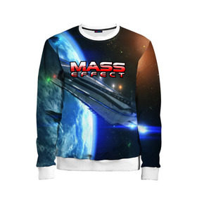 Детский свитшот 3D с принтом MASS EFFECT в Ухте, 100% полиэстер | свободная посадка, прямой крой, мягкая тканевая резинка на рукавах и понизу свитшота | amdromeda initiative | andromeda | game | gun | hemet | n7 | rifle | ryder | soldier | space | star | weapon