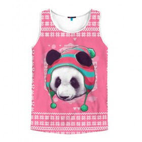 Мужская майка 3D с принтом Свитер с пандой в Ухте, 100% полиэстер | круглая горловина, приталенный силуэт, длина до линии бедра. Пройма и горловина окантованы тонкой бейкой | 