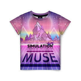 Детская футболка 3D с принтом Simulation Theory. Muse в Ухте, 100% гипоаллергенный полиэфир | прямой крой, круглый вырез горловины, длина до линии бедер, чуть спущенное плечо, ткань немного тянется | matthew bellamy | muse | simulation theory | мьюз | мэт бэллами | мэтью беллами