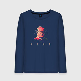Женский лонгслив хлопок с принтом Stan Lee The Hero в Ухте, 100% хлопок |  | комиксы | стен ли | стэн