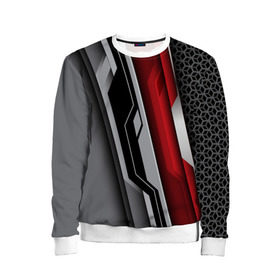 Детский свитшот 3D с принтом N7 в Ухте, 100% полиэстер | свободная посадка, прямой крой, мягкая тканевая резинка на рукавах и понизу свитшота | amdromeda initiative | andromeda | game | gun | hemet | n7 | rifle | ryder | soldier | space | star | weapon