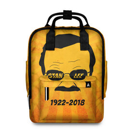 Женский рюкзак 3D с принтом Stan Lee 1922-2018 в Ухте, 100% полиэстер | лямки с регулируемой длиной, сверху ручки, чтобы рюкзак нести как сумку. Основное отделение закрывается на молнию, как и внешний карман. Внутри два дополнительных кармана, один из которых закрывается на молнию. По бокам два дополнительных кармашка, куда поместится маленькая бутылочка
 | avengers | father | hero | hulk | iron | lee | man | marvel | stan | stan lee | stanlee | superhero | анти | герой | железный | комиксы | лии | мстители | отец | стен | стенли | стэн ли | супер | супергероев | тор | халк | человек