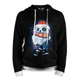 Мужская толстовка 3D с принтом Новогодняя сова в Ухте, 100% полиэстер | двухслойный капюшон со шнурком для регулировки, мягкие манжеты на рукавах и по низу толстовки, спереди карман-кенгуру с мягким внутренним слоем. | 