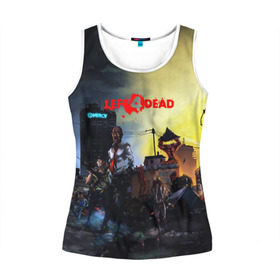 Женская майка 3D с принтом LEFT 4 DEAD в Ухте, 100% полиэстер | круглая горловина, прямой силуэт, длина до линии бедра | Тематика изображения на принте: bill | coach | ellis | francis | left 4 dead | louis | nick | rochelle | zoey