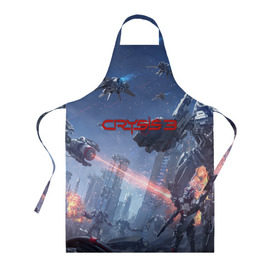 Фартук 3D с принтом CRYSIS 3 в Ухте, 100% полиэстер | общий размер — 65 х 85 см, ширина нагрудника — 26 см, горловина — 53 см, длина завязок — 54 см, общий обхват в поясе — 173 см. Принт на завязках и на горловине наносится с двух сторон, на основной части фартука — только с внешней стороны | active camouflage | crysis | crytek | nanosuit | power armor | warface | оружие | отряд | солдаты | шлем
