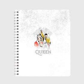 Тетрадь с принтом Queen в Ухте, 100% бумага | 48 листов, плотность листов — 60 г/м2, плотность картонной обложки — 250 г/м2. Листы скреплены сбоку удобной пружинной спиралью. Уголки страниц и обложки скругленные. Цвет линий — светло-серый
 | paul rodgers | queen | quen | брайан мэй | глэм | группа | джон дикон | квин | королева | куин | меркури | меркьюри | мэркури | поп | роджер тейлор | рок | фредди | фреди | хард | хардрок