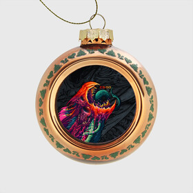 Стеклянный ёлочный шар с принтом CS:GO - Hyper Beast Original в Ухте, Стекло | Диаметр: 80 мм | asiimov | beast | counter | counter strike | counterstrike | cs go | cs:go | csgo | global | hyper | hyperbeast | offensive | skin | strike | азимов | гоу | контер | контр | контра | контрстрайк | скин | страйк | сы пщ