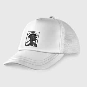 Детская кепка тракер с принтом Чужой в рамке в Ухте, Козырек - 100% хлопок. Кепка - 100% полиэстер, Задняя часть - сетка | универсальный размер, пластиковая застёжка | Тематика изображения на принте: alien | horror | инопланитянин | космос | нло | ужасы | хищник | чужие | чужой