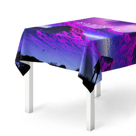 Скатерть 3D с принтом No Mans Sky в Ухте, 100% полиэстер (ткань не мнется и не растягивается) | Размер: 150*150 см | game | hill | hills | mounatin | mounatins | nms | no mans sky | planet | rock | rocks | sky | snow | space | winter | игры | планеты