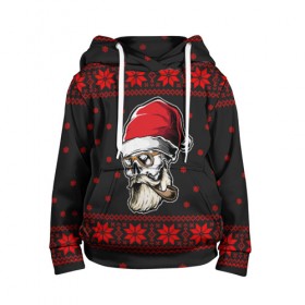 Детская толстовка 3D с принтом Санта хипстер в Ухте, 100% полиэстер | двухслойный капюшон со шнурком для регулировки, мягкие манжеты на рукавах и по низу толстовки, спереди карман-кенгуру с мягким внутренним слоем | дед мороз | зима | клаус | новый год | санта | снежинки | узор | хипстер