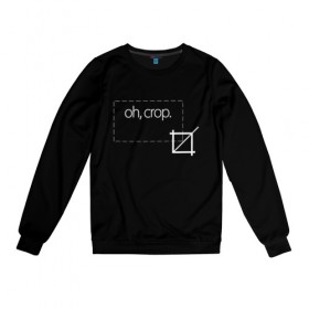 Женский свитшот хлопок с принтом Oh, crop в Ухте, 100% хлопок | прямой крой, круглый вырез, на манжетах и по низу широкая трикотажная резинка  | фото | фотограф | фотография