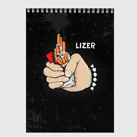 Скетчбук с принтом Lizer - Пачка Сигарет в Ухте, 100% бумага
 | 48 листов, плотность листов — 100 г/м2, плотность картонной обложки — 250 г/м2. Листы скреплены сверху удобной пружинной спиралью | Тематика изображения на принте: damn | false | frozen | garden | lizer | logo | loverap | mirror | music | mysoul | raper | russian | soul | symbol | лизер | лого | логотип | музыка | пачка | русский | рэп | рэпер | рэппер | сердце | символ | хипхоп