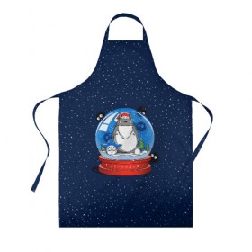 Фартук 3D с принтом Totoro Smowball в Ухте, 100% полиэстер | общий размер — 65 х 85 см, ширина нагрудника — 26 см, горловина — 53 см, длина завязок — 54 см, общий обхват в поясе — 173 см. Принт на завязках и на горловине наносится с двух сторон, на основной части фартука — только с внешней стороны | 