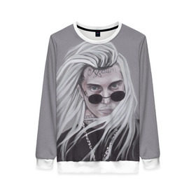 Женский свитшот 3D с принтом Ghostemane в Ухте, 100% полиэстер с мягким внутренним слоем | круглый вырез горловины, мягкая резинка на манжетах и поясе, свободная посадка по фигуре | ghostemane | ghostmane | rap | trap | гостмейн | реп | трэп