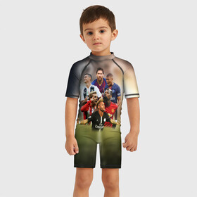 Детский купальный костюм 3D с принтом Чемпионы в Ухте, Полиэстер 85%, Спандекс 15% | застежка на молнии на спине | griezmann | mbappe | messi | neymar | pogba | ronaldo | гризман | лига | мбаппе | месси | неймар | погба | роналдо | чемпионов | чемпионы