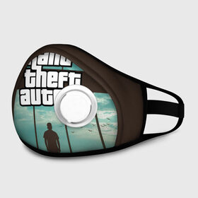 Маска из неопрена с принтом GTA View в Ухте, неопрен 100% | Форма огибающая нос. Резинки для ушей с дополнительной резинкой на затылке. Клапан для выдоха для активного дыхания при занятиях спортом. Эластичный материал маски и окантовки для лучшего растяжения и прилегания маски.  | Тематика изображения на принте: grand theft auto | gta | gta san andreas | gta v | гта