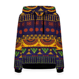 Женская толстовка 3D с принтом Африканский узор в Ухте, 100% полиэстер  | двухслойный капюшон со шнурком для регулировки, мягкие манжеты на рукавах и по низу толстовки, спереди карман-кенгуру с мягким внутренним слоем. | africa | african pattern | background | pattern | texture | африка | африканский узор | текстура | узор | фигуры | фон