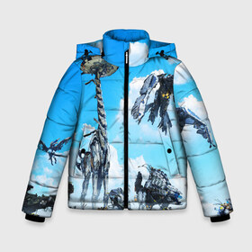 Зимняя куртка для мальчиков 3D с принтом Horizon Zero Dawn в Ухте, ткань верха — 100% полиэстер; подклад — 100% полиэстер, утеплитель — 100% полиэстер | длина ниже бедра, удлиненная спинка, воротник стойка и отстегивающийся капюшон. Есть боковые карманы с листочкой на кнопках, утяжки по низу изделия и внутренний карман на молнии. 

Предусмотрены светоотражающий принт на спинке, радужный светоотражающий элемент на пуллере молнии и на резинке для утяжки | aloy | game | horizon zero dawn | hunter | machine | mecha | robot | snow | spear | the frozen wilds | weapon | игры | постапокалипсис | роботы | фентези | элой