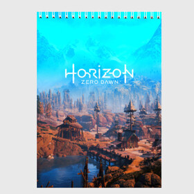 Скетчбук с принтом HORIZON ZERO DAWN в Ухте, 100% бумага
 | 48 листов, плотность листов — 100 г/м2, плотность картонной обложки — 250 г/м2. Листы скреплены сверху удобной пружинной спиралью | aloy | game | horizon zero dawn | hunter | machine | mecha | robot | snow | spear | the frozen wilds | weapon | игры | постапокалипсис | роботы | фентези | элой