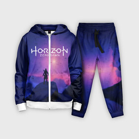 Детский костюм 3D с принтом HORIZON ZERO DAWN в Ухте,  |  | aloy | game | horizon zero dawn | hunter | machine | mecha | robot | snow | spear | the frozen wilds | weapon | игры | постапокалипсис | роботы | фентези | элой