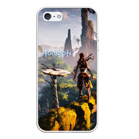 Чехол для iPhone 5/5S матовый с принтом HORIZON ZERO DAWN в Ухте, Силикон | Область печати: задняя сторона чехла, без боковых панелей | aloy | game | horizon zero dawn | hunter | machine | mecha | robot | snow | spear | the frozen wilds | weapon | игры | постапокалипсис | роботы | фентези | элой