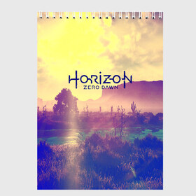 Скетчбук с принтом HORIZON ZERO DAWN в Ухте, 100% бумага
 | 48 листов, плотность листов — 100 г/м2, плотность картонной обложки — 250 г/м2. Листы скреплены сверху удобной пружинной спиралью | aloy | game | horizon zero dawn | hunter | machine | mecha | robot | snow | spear | the frozen wilds | weapon | игры | постапокалипсис | роботы | фентези | элой