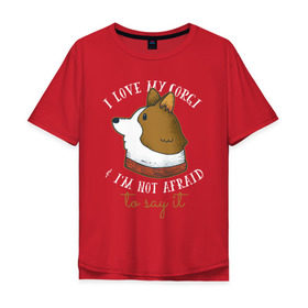 Мужская футболка хлопок Oversize с принтом Корги в Ухте, 100% хлопок | свободный крой, круглый ворот, “спинка” длиннее передней части | corgi | корги | собака | собаки