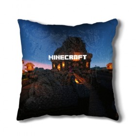Подушка 3D с принтом MINECRAFT в Ухте, наволочка – 100% полиэстер, наполнитель – холлофайбер (легкий наполнитель, не вызывает аллергию). | состоит из подушки и наволочки. Наволочка на молнии, легко снимается для стирки | 