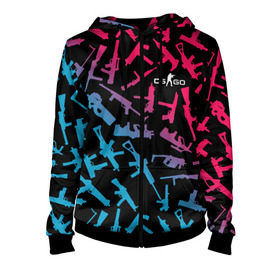Женская толстовка 3D на молнии с принтом CS:GO - Weapons в Ухте, 100% полиэстер | длина до линии бедра, манжеты и пояс оформлены мягкой тканевой резинкой, двухслойный капюшон со шнурком для регулировки, спереди молния, по бокам два кармана | asiimov | beast | counter | counter strike | counterstrike | cs go | cs:go | csgo | global | hyper | hyperbeast | offensive | strike | азимов | гоу | контер | контр | контра | контрстрайк | страйк | сы пщ