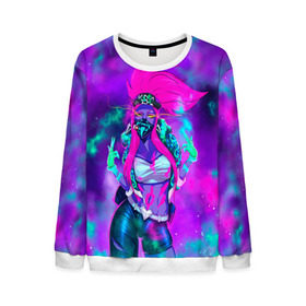 Мужской свитшот 3D с принтом Akali. KDA в Ухте, 100% полиэстер с мягким внутренним слоем | круглый вырез горловины, мягкая резинка на манжетах и поясе, свободная посадка по фигуре | akali | game | kda | killer | legends | legue | legueoflegends | lol | акали | вольная | игра | легенд | лига | лигалегенд | лол