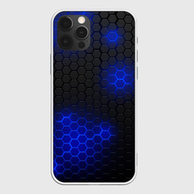Чехол для iPhone 12 Pro СТАЛЬНАЯ БРОНЯ | НЕОНОВАЯ БРОНЯ: в Ухте, силикон | область печати: задняя сторона чехла, без боковых панелей | abstraction | blue | form | geometry | orange | steel | texture | ultra | ultraviolet | uniform | violet | yellow | абстракция | броня | геометрия | защита | костюм | соты | сталь | текстура | униформа | форма | цветные