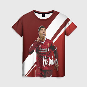 Женская футболка 3D с принтом Roberto Firmino в Ухте, 100% полиэфир ( синтетическое хлопкоподобное полотно) | прямой крой, круглый вырез горловины, длина до линии бедер | firmino | lfc | liverpool | liverpool fc | mane | shaqiri | ливерпуль | фирмино | фк | футбол | футбольный клуб англии | шакири