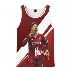 Мужская майка 3D с принтом Roberto Firmino в Ухте, 100% полиэстер | круглая горловина, приталенный силуэт, длина до линии бедра. Пройма и горловина окантованы тонкой бейкой | Тематика изображения на принте: firmino | lfc | liverpool | liverpool fc | mane | shaqiri | ливерпуль | фирмино | фк | футбол | футбольный клуб англии | шакири