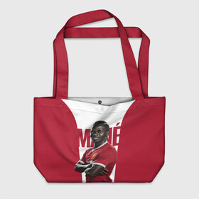 Пляжная сумка 3D с принтом Mane в Ухте, 100% полиэстер | застегивается на металлическую кнопку; внутренний карман застегивается на молнию. Стенки укреплены специальным мягким материалом, чтобы защитить содержимое от несильных ударов
 | firmino | lfc | liverpool | liverpool fc | mane | shaqiri | ливерпуль | фирмино | фк | футбол | футбольный клуб англии | шакири