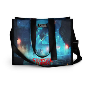 Сумка-шоппер 3D с принтом Очень странные дела в Ухте, 100% полиэстер | застегивается на металлическую кнопку; внутренний карман застегивается на молнию. Стенки укреплены специальным мягким материалом, чтобы защитить содержимое от несильных ударов
 | finn wolfhard | gaten mataraz | millie bobby brown | natalia dyer | stranger things | winona ryder | вайнона райдер | милли бобби браун | оченнь странные дела | очень странные дела | странные события