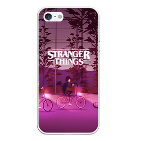 Чехол для iPhone 5/5S матовый с принтом STRANGER THINGS в Ухте, Силикон | Область печати: задняя сторона чехла, без боковых панелей | finn wolfhard | gaten mataraz | millie bobby brown | natalia dyer | stranger things | winona ryder | вайнона райдер | милли бобби браун | оченнь странные дела | очень странные дела | странные события