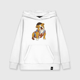 Детская толстовка хлопок с принтом Британский Бульдог в Ухте, 100% хлопок | Круглый горловой вырез, эластичные манжеты, пояс, капюшен | bulldog | бульдог | собака | собаки