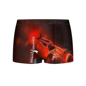 Мужские трусы 3D с принтом Counter Strike:Howl(Вой) в Ухте, 50% хлопок, 50% полиэстер | классическая посадка, на поясе мягкая тканевая резинка | Тематика изображения на принте: awp | counter strike | cyber sport | game | howl | skin | sport | авп | вой | игры | скин