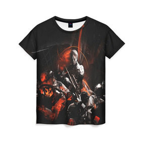 Женская футболка 3D с принтом Death Stranding в Ухте, 100% полиэфир ( синтетическое хлопкоподобное полотно) | прямой крой, круглый вырез горловины, длина до линии бедер | bridges | death stranding | game | hideo kojima | kojima productions | man | norman reedus | scar | sony interactive entertainment | suit | tie | игры | кодзима